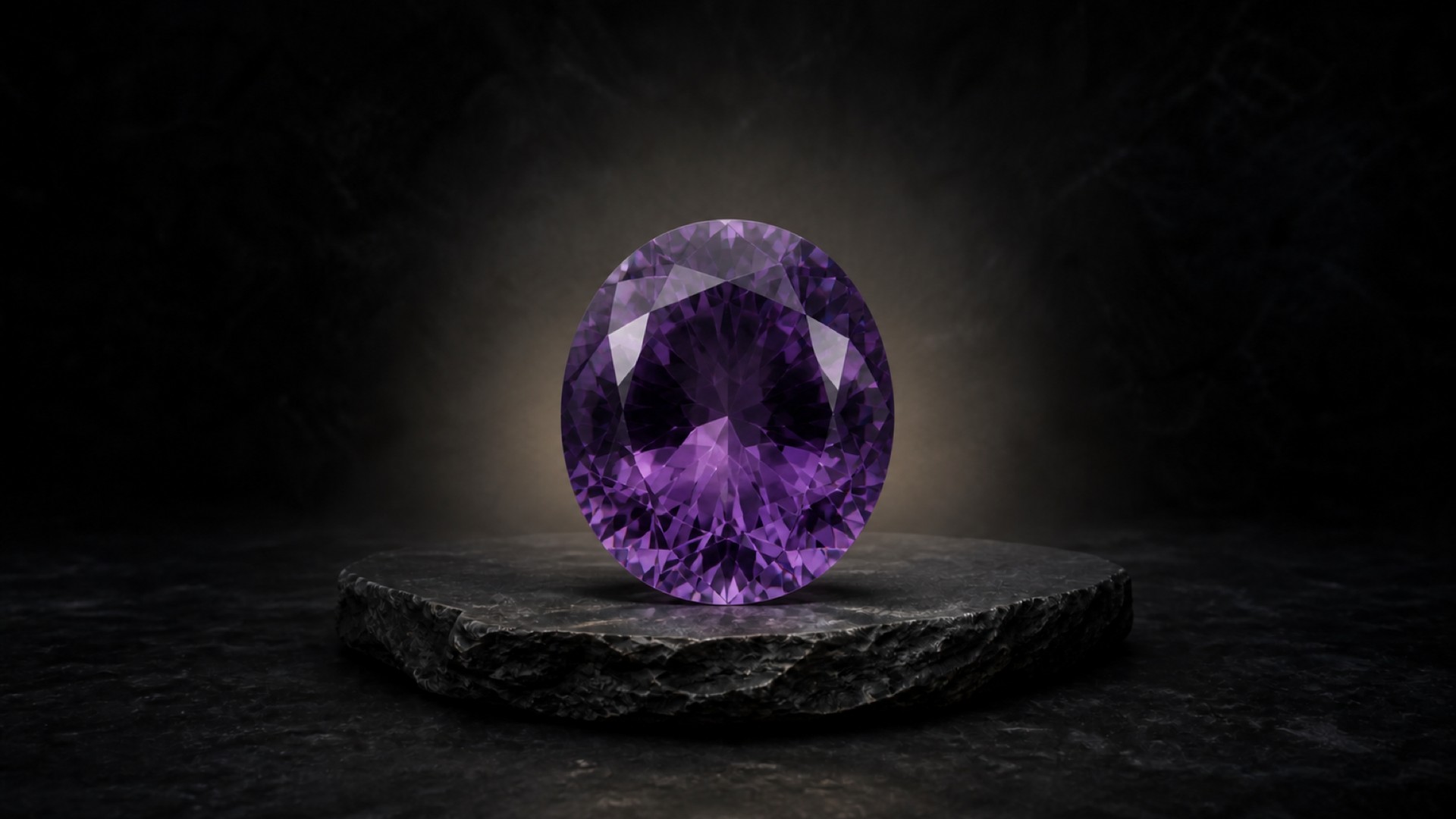AI-created editorial illustration of purple Amethyst for the gemstone profile.