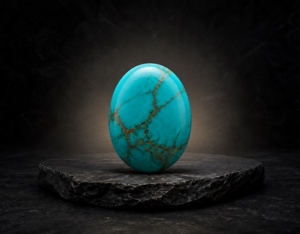 Turquoise is an opaque, blue-to-green mineral and historic gemstone made of hydrated copper and aluminum phosphate. Prized for thousands of years by ancient civilizations like the Egyptians and Native Americans, it is famous for its distinct robin's egg blue or greenish hues and unique dark vein patterns.